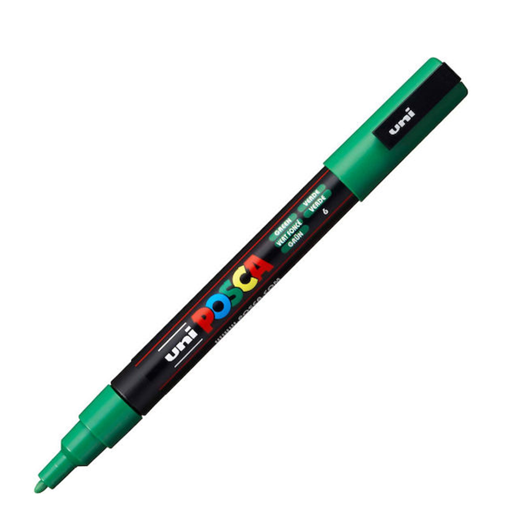 Μαρκαδόρος Ανεξίτηλος Posca Fine 1.3mm Πράσινο PC-3M Uni - 2