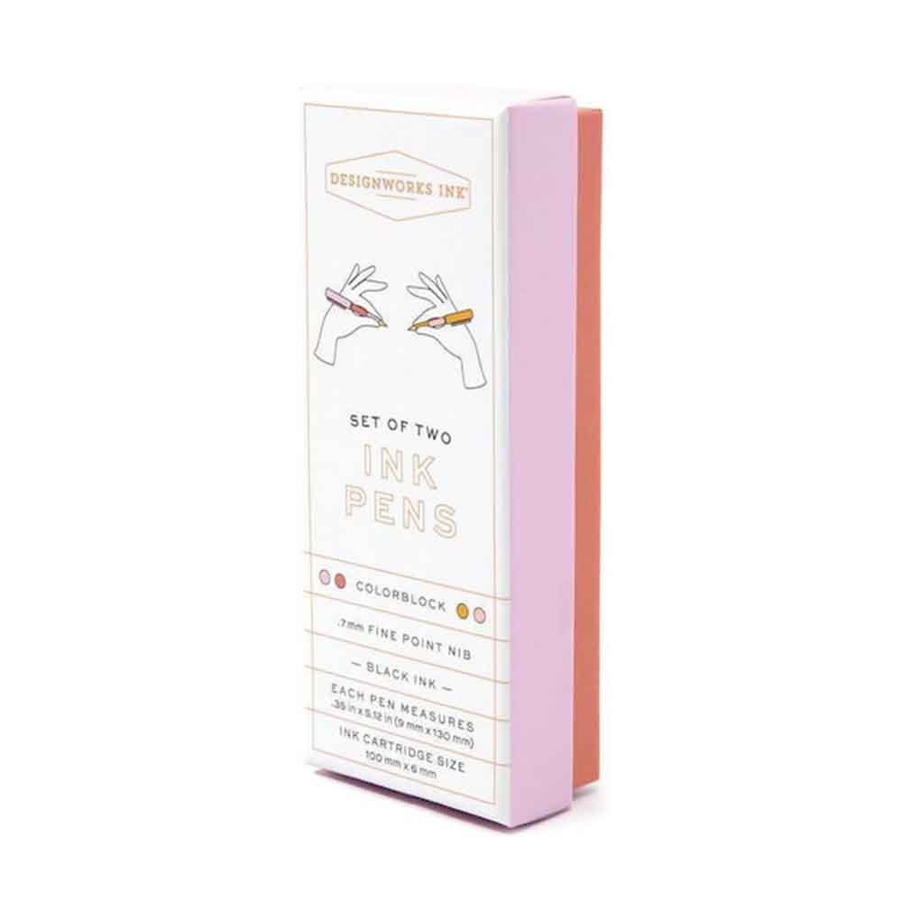 Σετ 2 Στυλό Colour Block Pens Rosewood & Blush DCBS-1011 Designworks - 1
