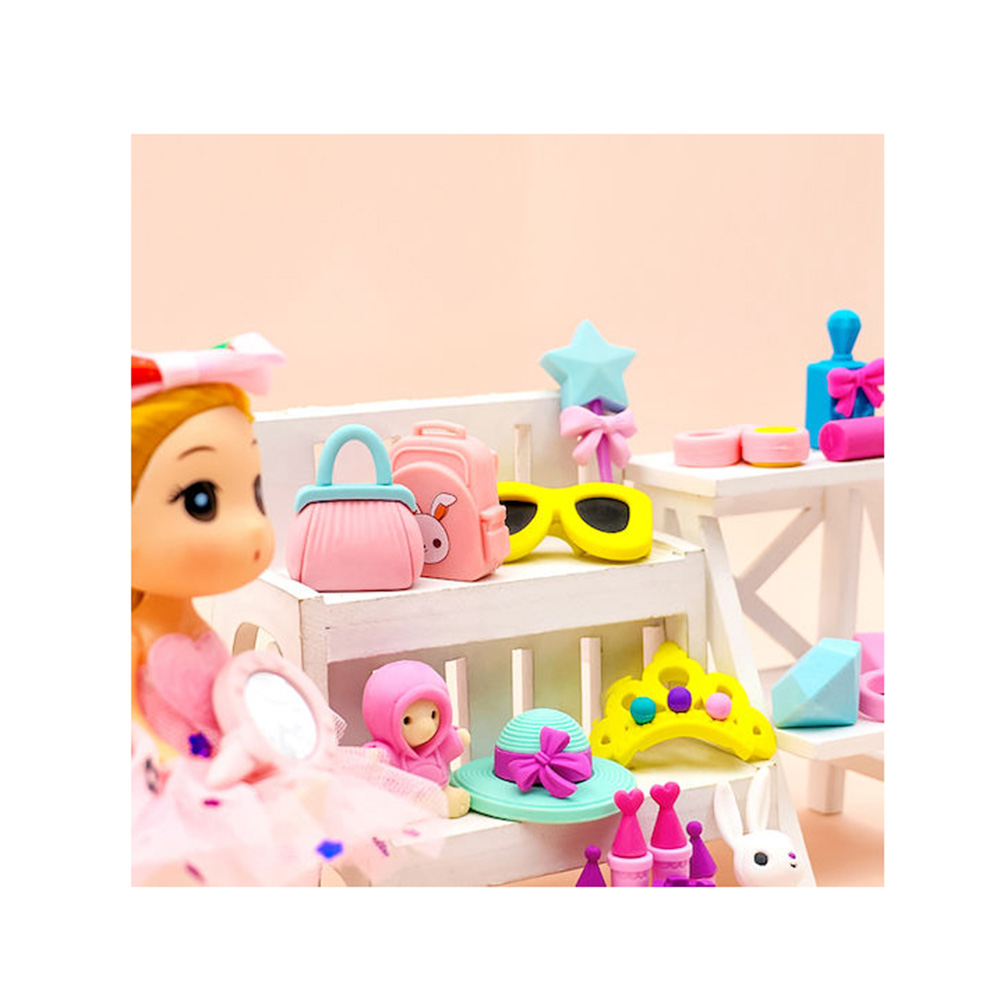 Σετ Γόμες 4 Τεμαχίων Fancy Erasers In Lunchbox:  Girl QH-8609 Qihao - 1