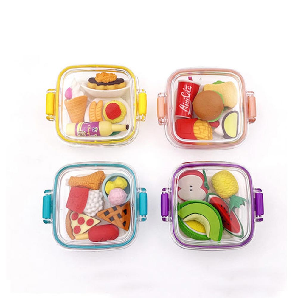 Σετ Γόμες 4 Τεμαχίων Fancy Erasers In Lunchbox: Picnic QH-8611 Qihao - 108319