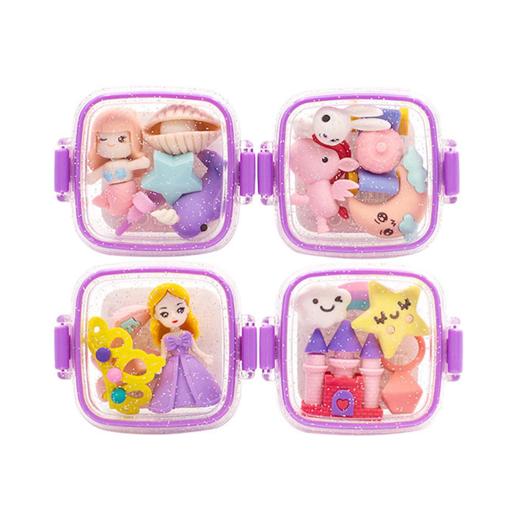 Σετ Γόμες 4 Τεμαχίων Fancy Erasers In Lunchbox:  Princess QH-8619 Qihao - 108305