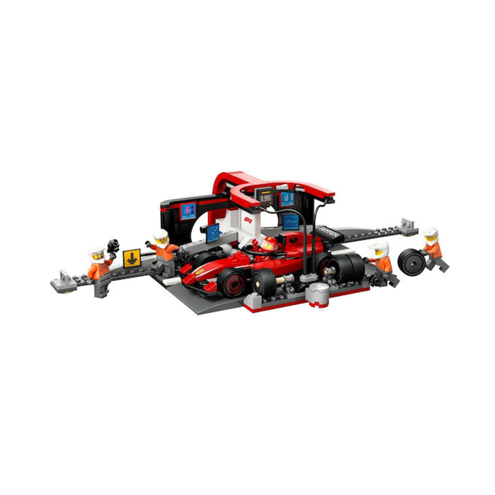 City F1 Pit Stop & Pit Crew With Ferrari Car 60443 Lego - 1