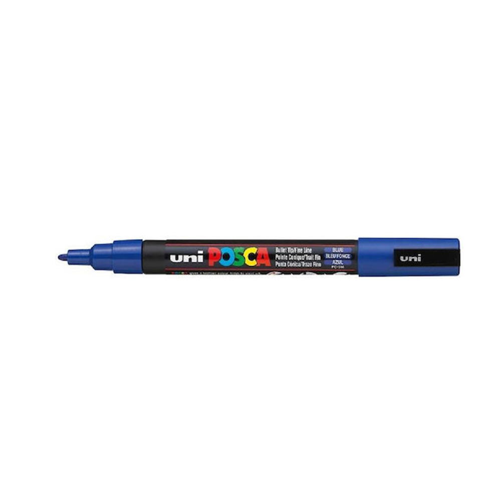 Μαρκαδόρος Ανεξίτηλος Posca Fine 1.3mm Μπλέ PC-3M Uni - 2