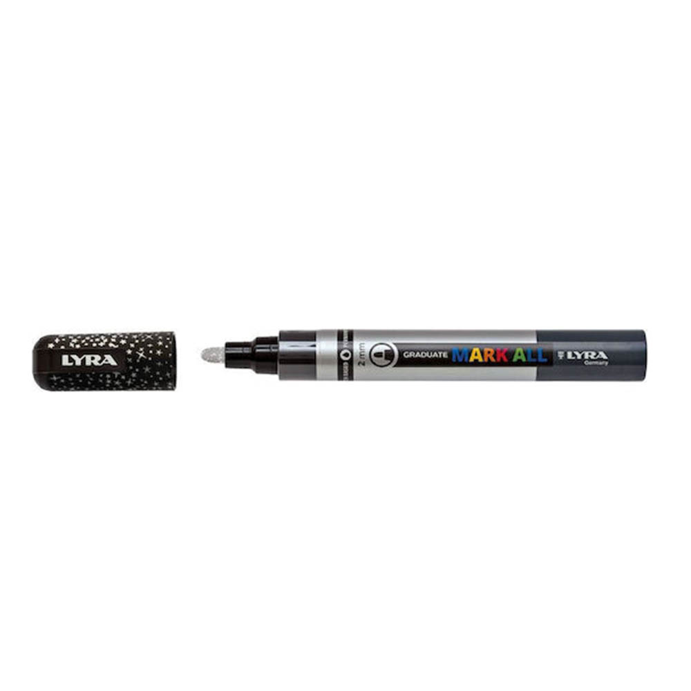 Ανεξίτηλος Μαρκαδόρος Με Glitter Effect Silver 2mm 6827004 Mark All Lyra - 1