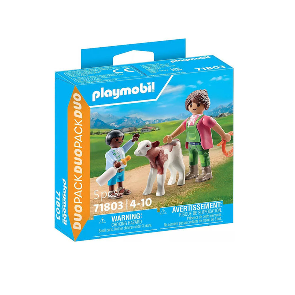 Duo Pack Αγρότισσα & Παιδάκι Με Μοσχαράκι 71803 Playmobil - 112242