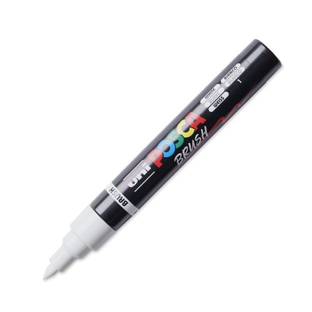Μαρκαδόρος Brush PC-5BR White Posca