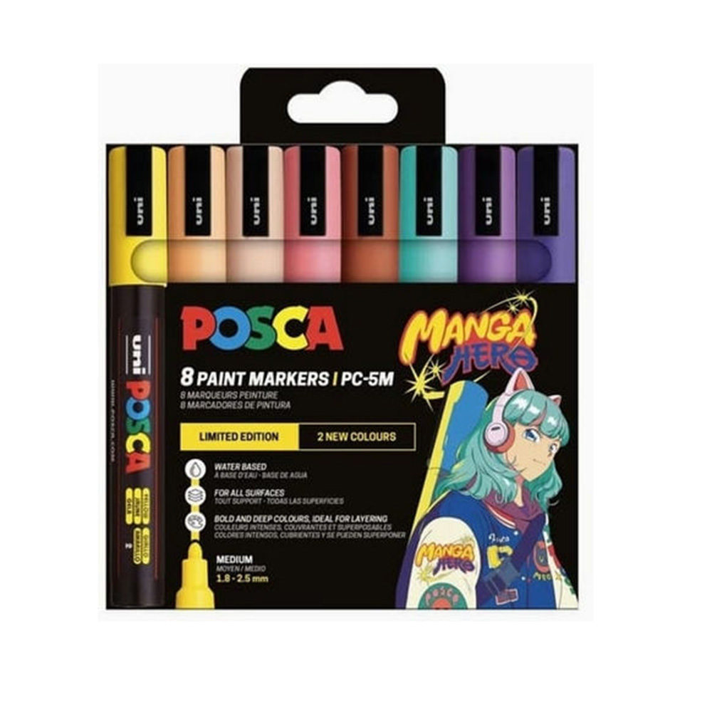 Σετ Μαρκαδόροι 8 τεμαχίων Manga Hero Posca - 107962