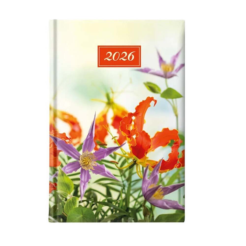 Ημερολόγιο Ημερήσιο 2026 Orange Violet Flower 11x16.5cm 68599.003 Theofylaktos - 111433