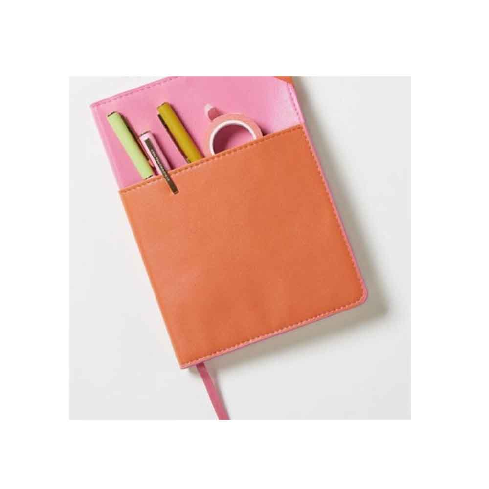 Σημειωματάριο Vegan Leather Pocket Journal - Pink + Chili  PJ-1000 Designworks - 1