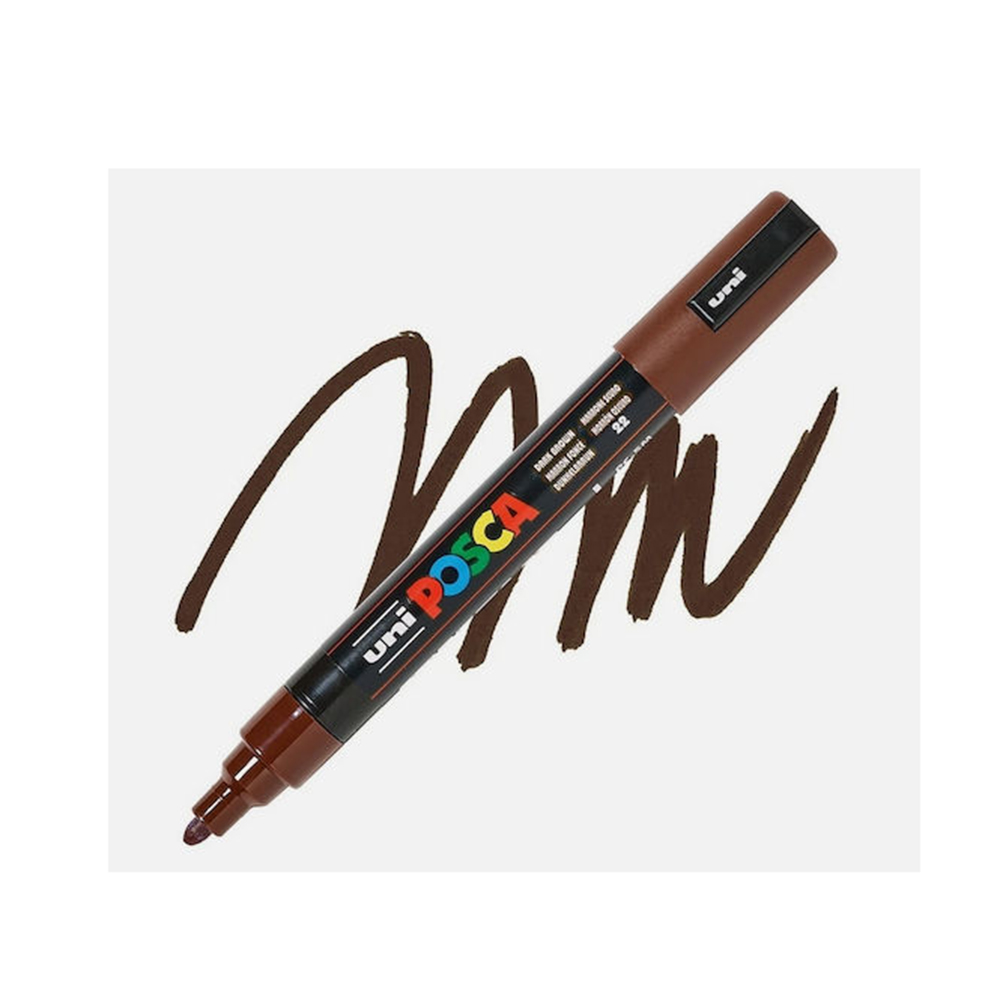 Μαρκαδόρος Ανεξίτηλος Posca Medium 1.8-2.5mm Dark Brown PC-5M Uni - 114582