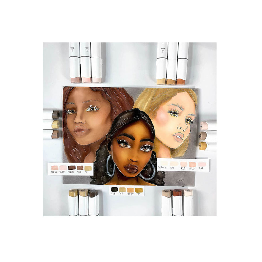 Μαρκαδόροι Αλκοόλης 36 τεμαχίων Διπλής Μύτης Portrait Honolulu OHU-Y30-80402-77 Ohuhu - 1