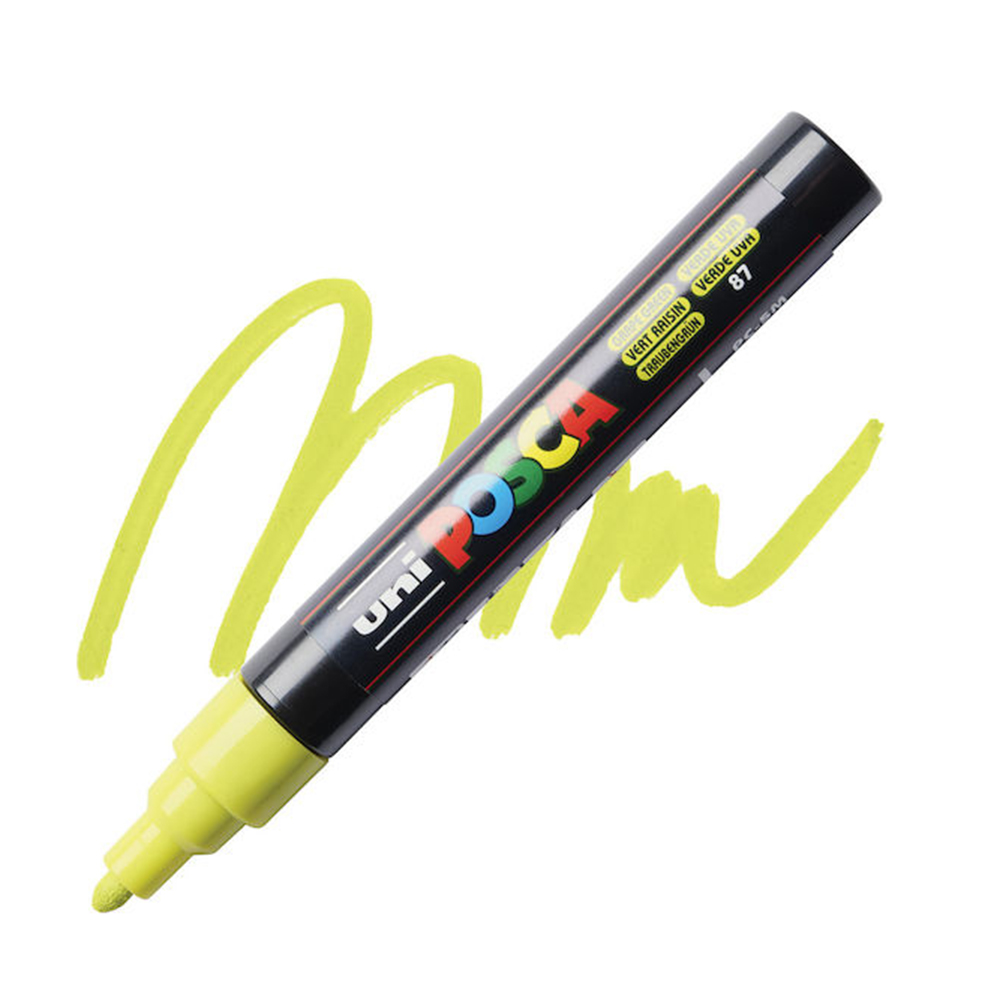 Μαρκαδόρος Ανεξίτηλος Posca Medium 1.8-2.5mm Grape Green PC-5M Uni - 2
