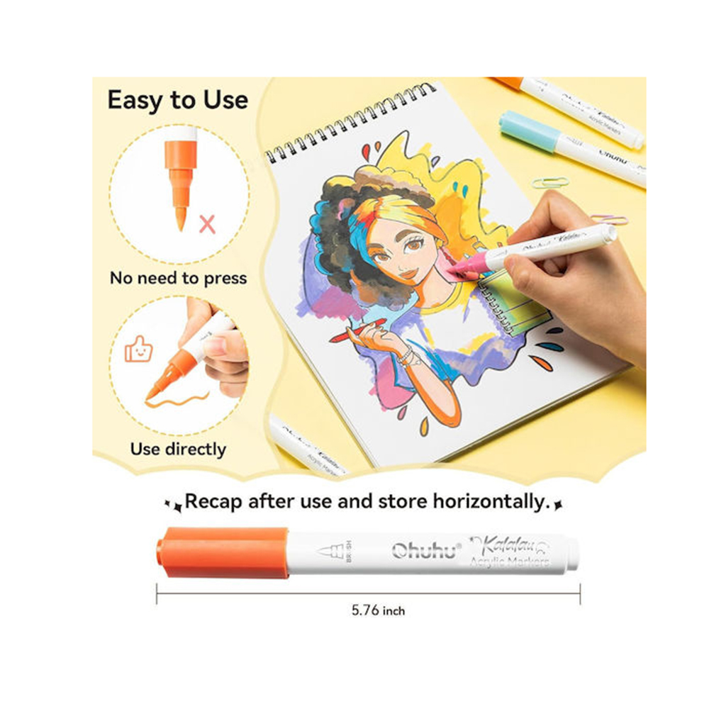 Μαρκαδόροι Ακρυλικοί 30 τεμαχίων Kalalau Brush OHU-Y30-80601-82 Ohuhu - 3