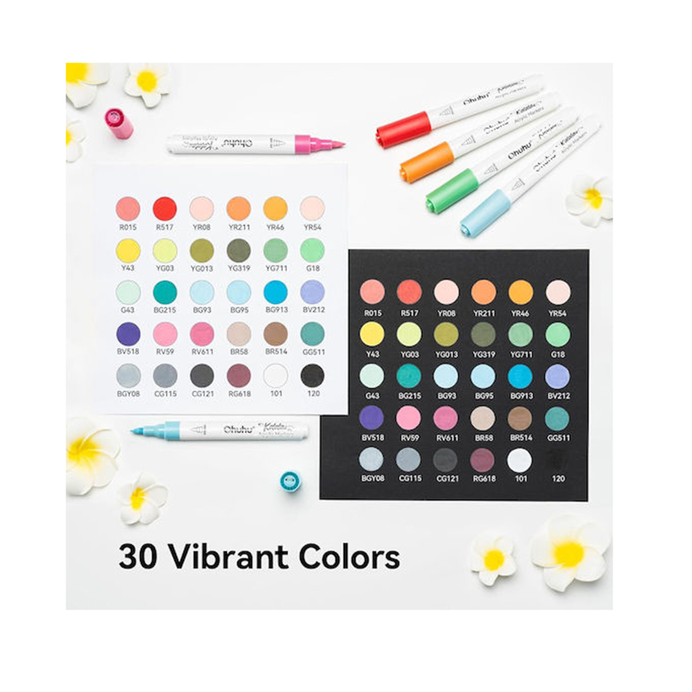 Μαρκαδόροι Ακρυλικοί 30 τεμαχίων Kalalau Brush OHU-Y30-80601-82 Ohuhu - 2