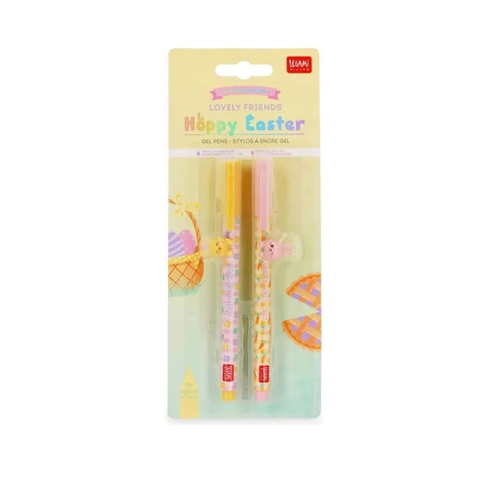 Σετ 2 Στυλό Gel με Μεταλλικό Ροζ και Μωβ Μελάνι – Lovely Friends Hoppy Easter Limited Edition CPPSET2 Legami - 114759