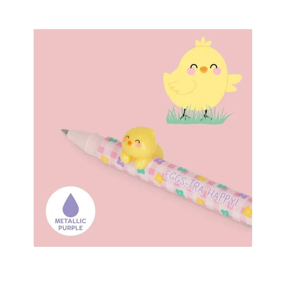 Σετ 2 Στυλό Gel με Μεταλλικό Ροζ και Μωβ Μελάνι – Lovely Friends Hoppy Easter Limited Edition CPPSET2 Legami - 2