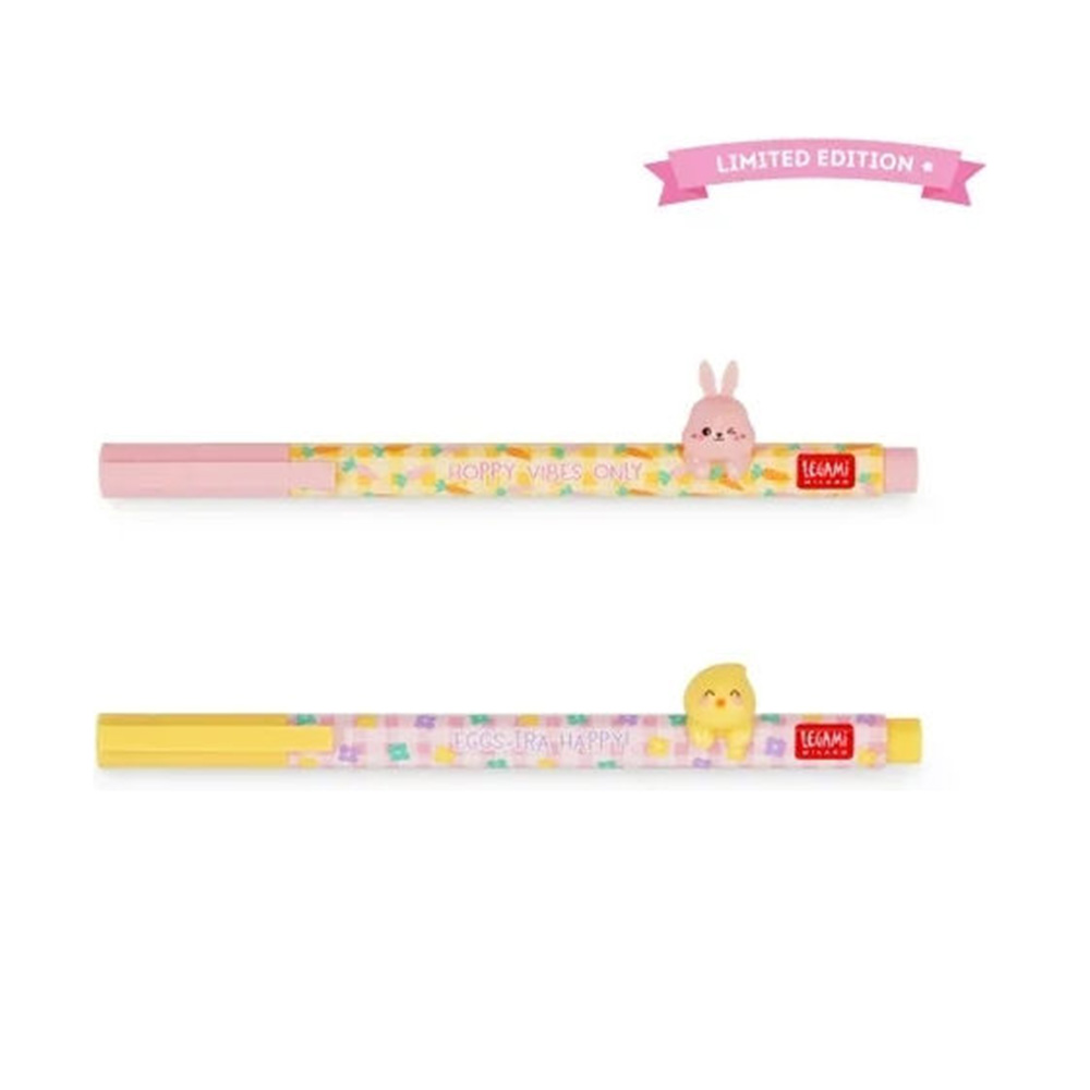 Σετ 2 Στυλό Gel με Μεταλλικό Ροζ και Μωβ Μελάνι – Lovely Friends Hoppy Easter Limited Edition CPPSET2 Legami - 3