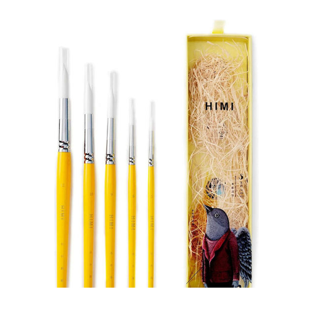 Σετ 5 Στρογγυλά Πινέλα Κίτρινα BSC331 Himi - 3