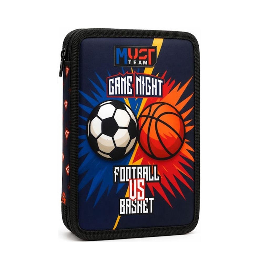 Κασετίνα Διπλή Γεμάτη Με 2 Θήκες Basketball Vs Football 587580 Must - 115957
