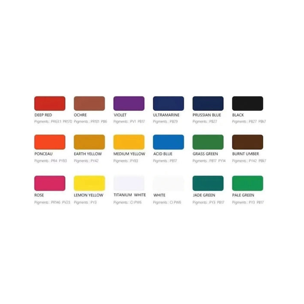 Σετ 18 Χρωμάτων 30ml & Παλέτα Ανάμιξης Jelly Cup Gouache - Pink Case TBT35 Himi - 1