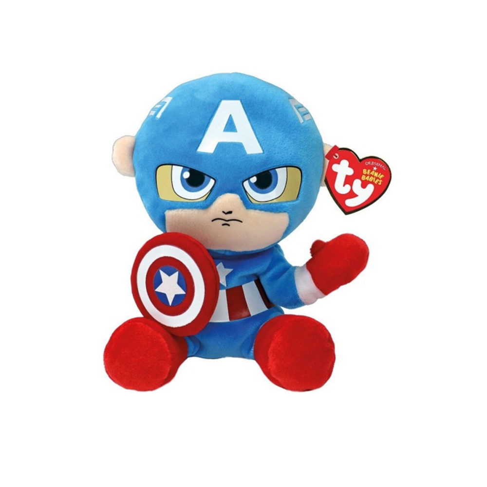Λούτρινο Χνουδωτό Captain America 15εκ Marvel 1607- 44002 Ty Beanie Babies AS - 114638