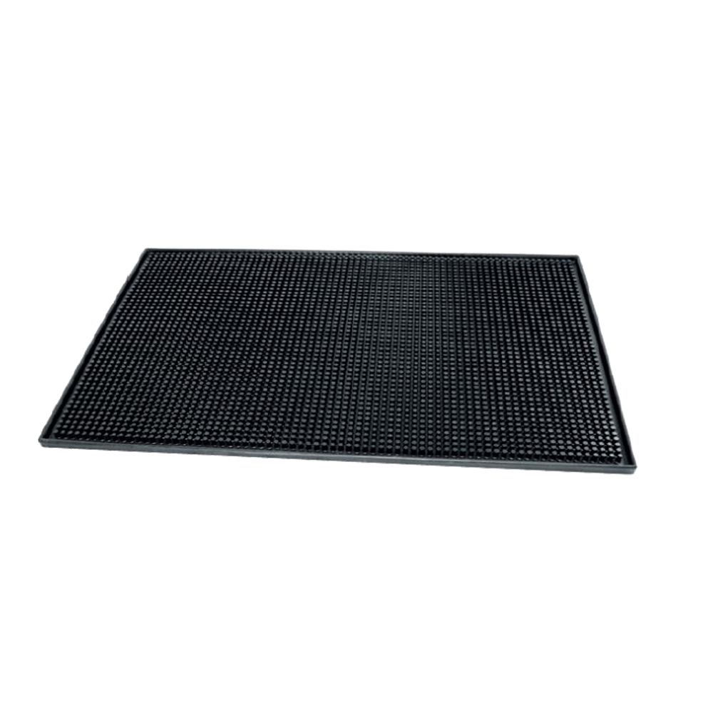 BAR MAT RUBBER RECTANGLE 45x30x1.5cm BLACK