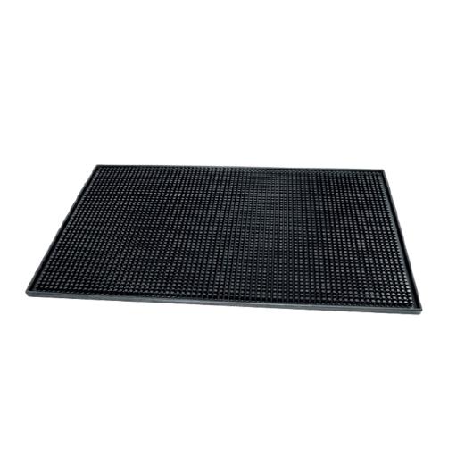 BAR MAT RUBBER RECTANGLE 45x30x1.5cm BLACK
