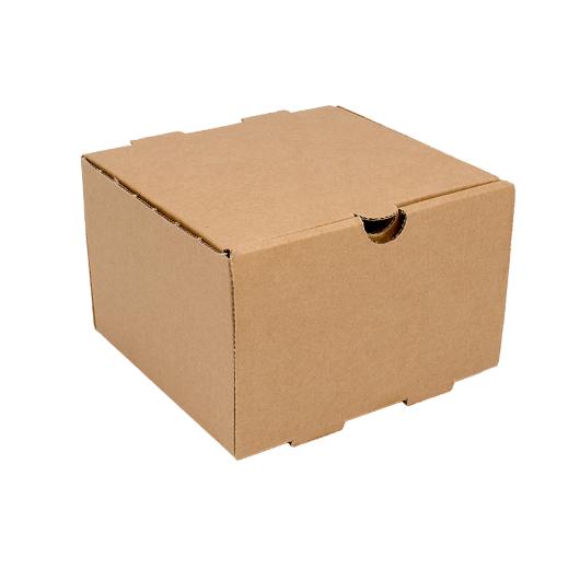 KRAFT CORRUGATED SQUARE BURGER BOX 19x19x8cm 100pcs