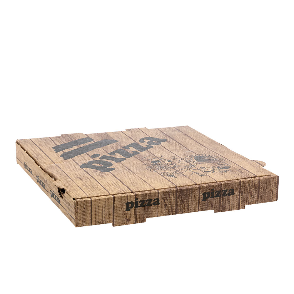 PIZZA BOX KRAFT "WOODEN" DESIGN 28x28cm 200pcs