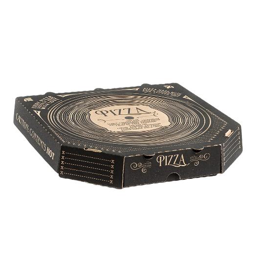 PIZZA BOX "BLACK DISK" DESIGN  26x26cm 100pcs