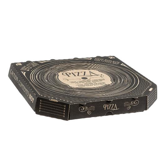 PIZZA BOX "BLACK DISK" 33x33cm 100pcs