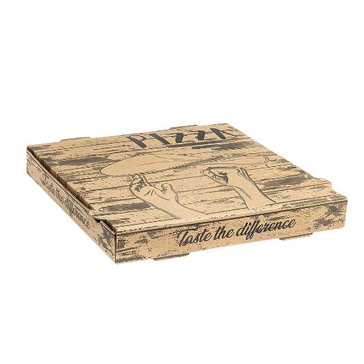 KRAFT PIZZA BOX "DOUGH" DESIGN  30x30cm 100pcs