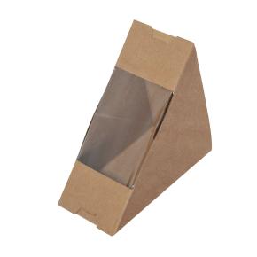 ΚΟΥΤΙ SANDWICH ΚΡΑΦΤ ΤΡΙΓΩΝΟ ΜΕ PET ΦΙΛΜ ΠΑΡΑΘΥΡΑ 7,2cm 12x12x17,5cm ΚΑΦΕ 50ΤΕΜ