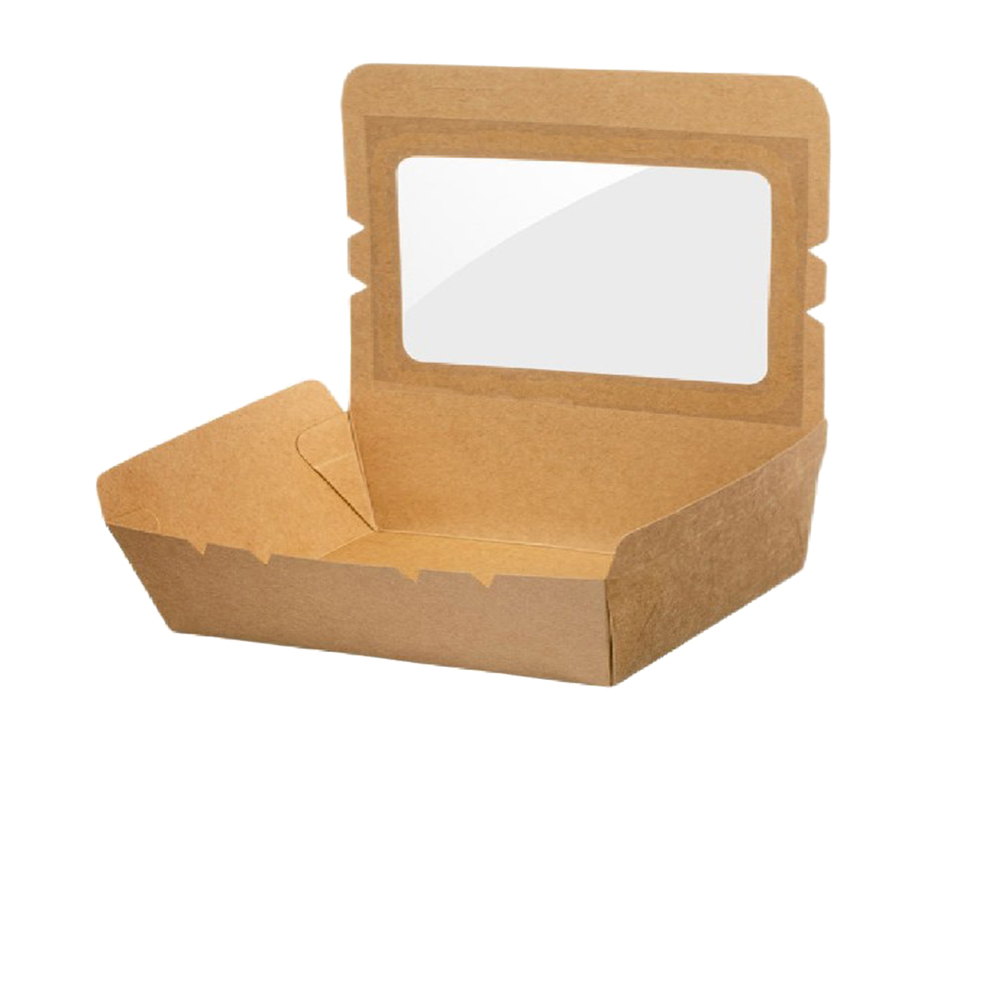 ΚΟΥΤΙ KRAFT ΣΑΛΑΤΑΣ ΜΕ PET ΦΙΛΜ ΠΑΡΑΘΥΡΑ (500ml) 13,5x8,5x3,9cm 50TEM