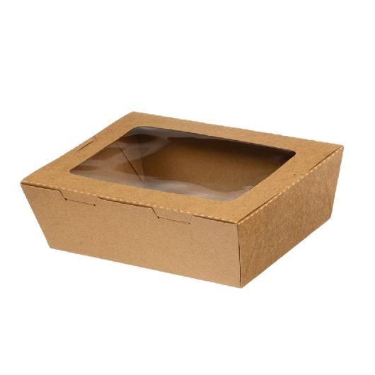 ΚΟΥΤΙ KRAFT ΣΑΛΑΤΑΣ ΜΕ PET ΦΙΛΜ ΠΑΡΑΘΥΡΑ (900ml) 15x11,6x4,8cm 50TEM