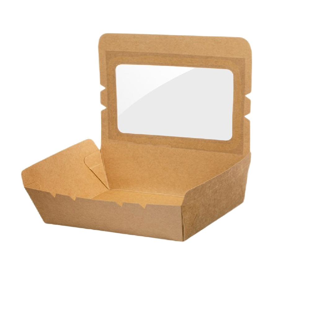 ΚΟΥΤΙ KRAFT ΣΑΛΑΤΑΣ ΜΕ PET ΦΙΛΜ ΠΑΡΑΘΥΡΑ (900ml) 15x11,6x4,8cm 50TEM