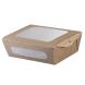 KRAFT SALAD BOX WITH PET FILM WINDOWS (2000ml) 20,4x14,2x7,4cm 50pcs-1