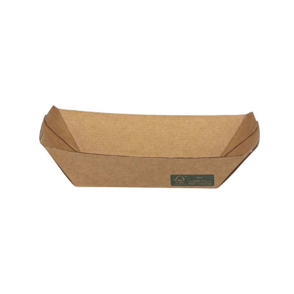 KRAFT PAPER FOOD TRAY 13oz 10.6x6.8x4cm 100pcs