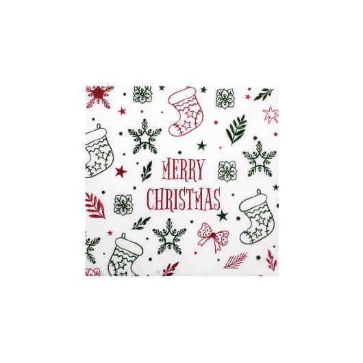 ΧΑΡΤΟΠΕΤΣΕΤΑ ΧΡΙΣΤΟΥΓΕΝΝΙΑΤΙΚΗ 28Χ28 ΛΕΥΚΗ ΣΧΕΔΙΟ XMAS 700ΤΕΜ