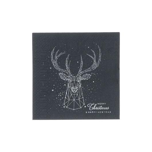 ΧΑΡΤΟΠΕΤΣΕΤΑ ΧΡΙΣΤΟΥΓΕΝΝΙΑΤΙΚΗ ΠΟΛΥΤΕΛΕΙΑΣ 33Χ33 ΜΑΥΡΗ ΜΕ ΣΧΕΔΙΟ ΑΣΗΜΙ ΤΑΡΑΝΔΟΣ 85ΤΕΜ