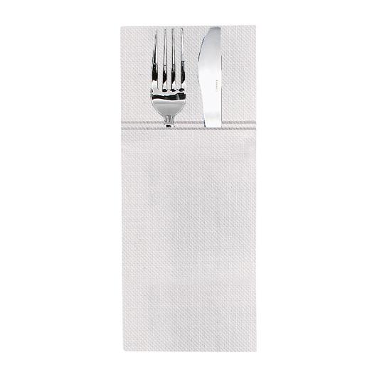 CUTLERY SLEEVES 40cm LUXURY AIRLAID WHITE COLOR 75pcs