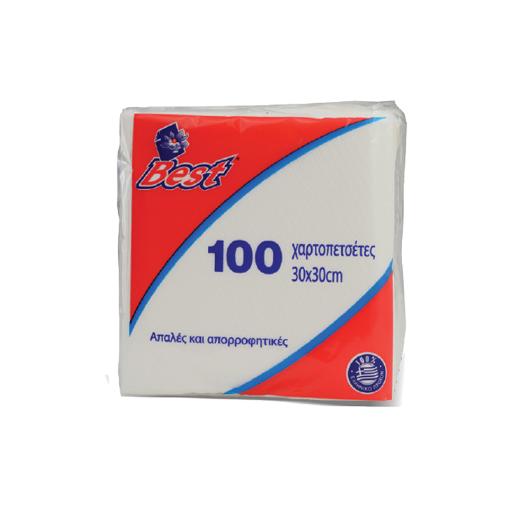 ΧΑΡΤΟΠΕΤΣΕΤΑ ΟΙΚΙΑΚΗ ΜΑΛΑΚΗ 30Χ30cm 100ΤΕΜ