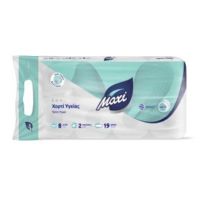 ΧΑΡΤΙ ΥΓΕΙΑΣ 2ΦΥΛΛΩΝ ΡΟΛΟ 65gr DECO FLAT 8ΤΕΜ MAXI
