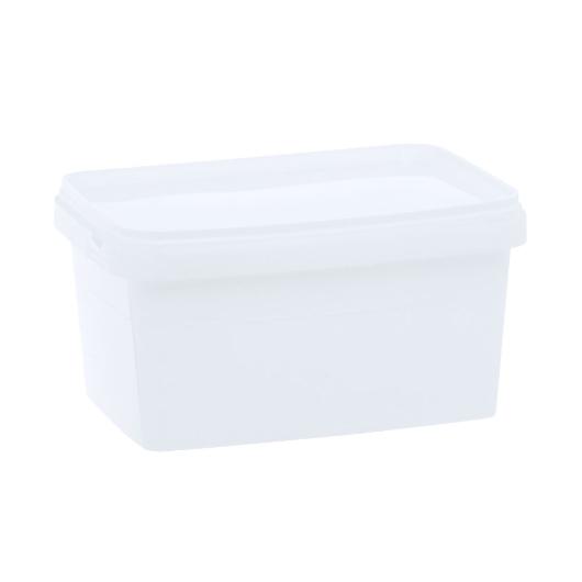 PLASTIC FOOD UTENSIL RECTANGULAR WHITE (PP) 135x95x65mm (600ml) 420pcs THRACE PLASTICS