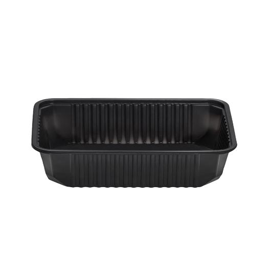 PP MICROWAVE RIPPLE CONTAINER PARAL/MO BLACK 18x13x5cm (750ml) 50PCS