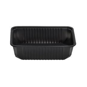 PP RIPPLE MICROWAVE CONTAINER PARAL/MO BLACK 18x13x6.5cm (1000ml) 50PCS