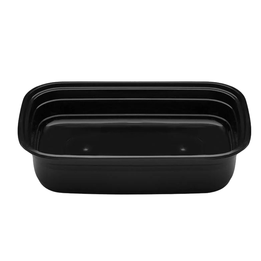 PP MICROWAVE CONTAINER PARAL/MO BLACK WITH TRANSPARENT LID 22x14x5cm (1250ml) 50 PCS