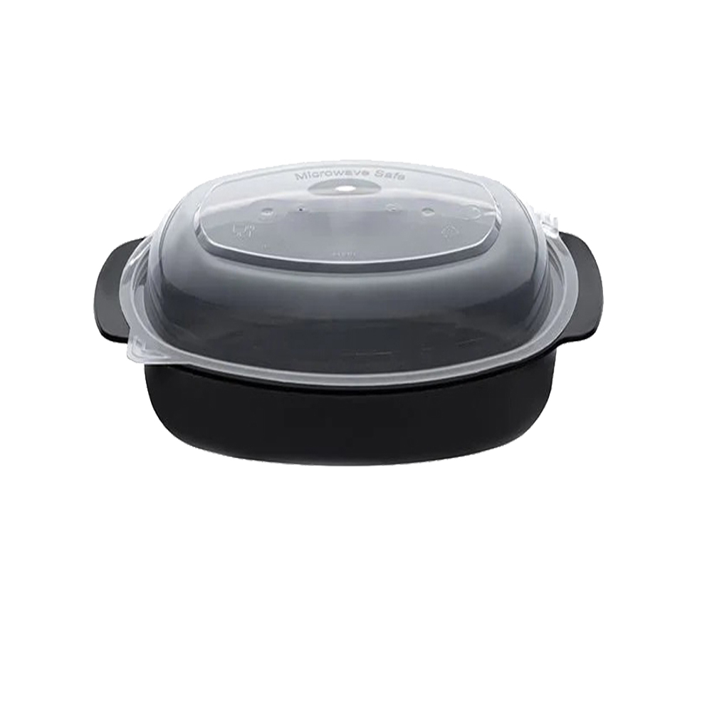 ΣΚΕΥΟΣ PP ΜΙΚΡΟΚΥΜΑΤΩΝ ΟΒΑΛ ΜΑΥΡΟ ΜΕ ΔΙΑΦΑΝΟ ΚΑΠΑΚΙ 22x12,1x9,3cm (1250ml) 50ΤΕΜ