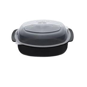 ΣΚΕΥΟΣ PP ΜΙΚΡΟΚΥΜΑΤΩΝ ΟΒΑΛ ΜΑΥΡΟ ΜΕ ΔΙΑΦΑΝΟ ΚΑΠΑΚΙ 22x12,1x9,3cm (1250ml) 50ΤΕΜ