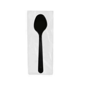 REUSABLE SPOON BLACK 12cm COATED 1/1 100pcs